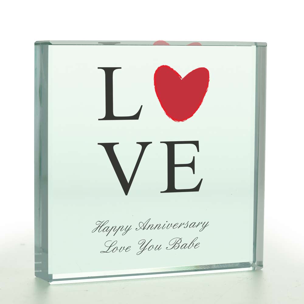 Personalised Love Glass Token - Click Image to Close
