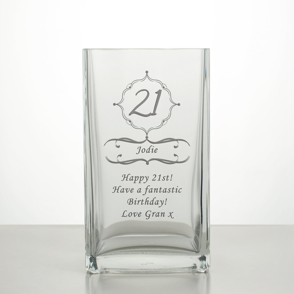 Personalised '21' Tank Vase - Click Image to Close