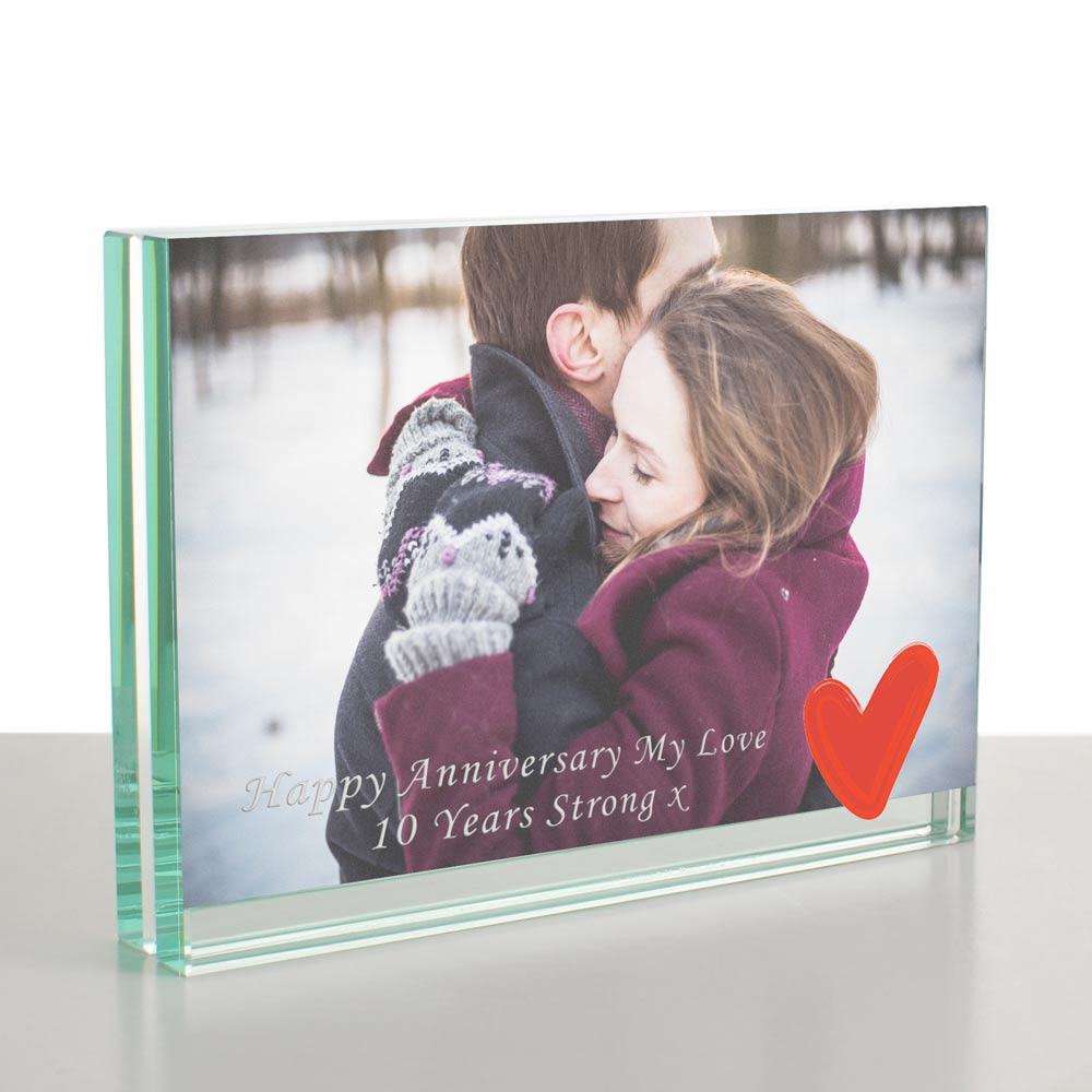 Personalised Love Heart Glass Frame - 6 x 4 - Click Image to Close