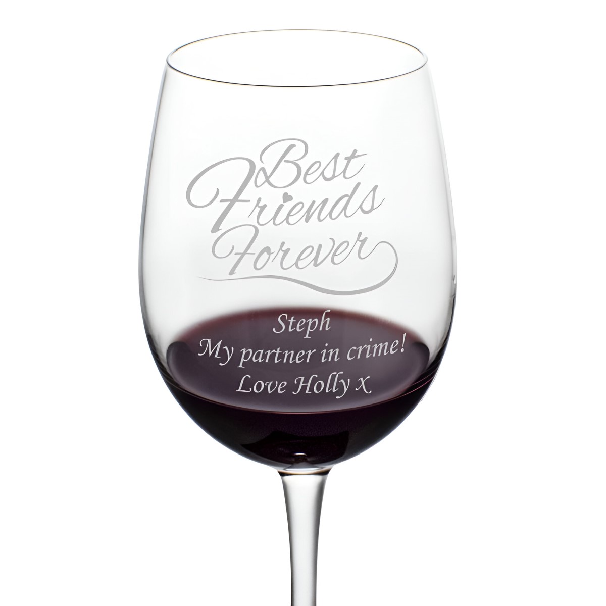 Personalised Best Friends Forever Wine Glass - Click Image to Close