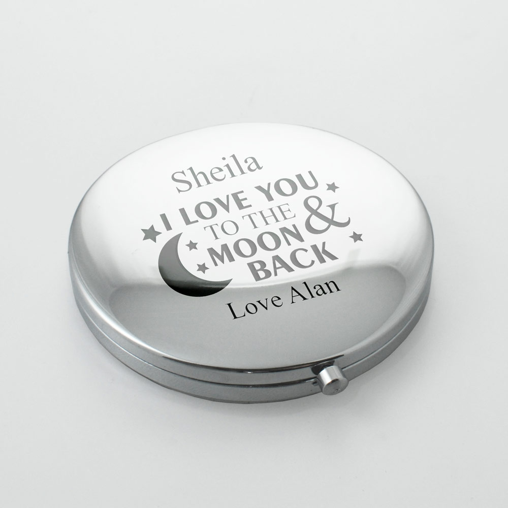 Personalised Love You To The Moon And Back Compact Mirror - Click Image to Close