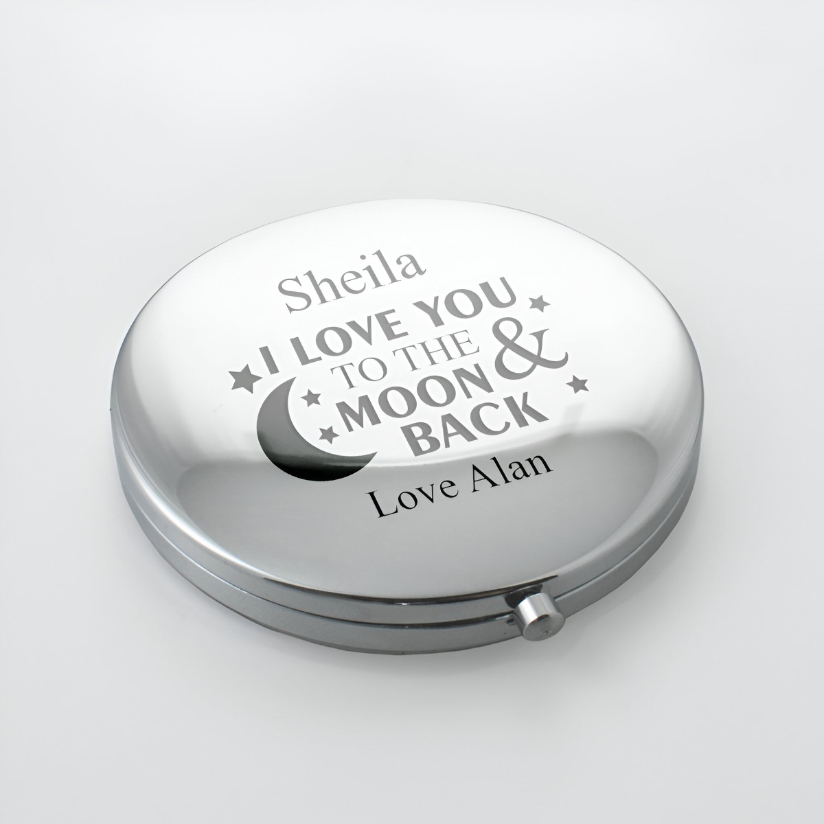 Personalised Love You To The Moon And Back Compact Mirror