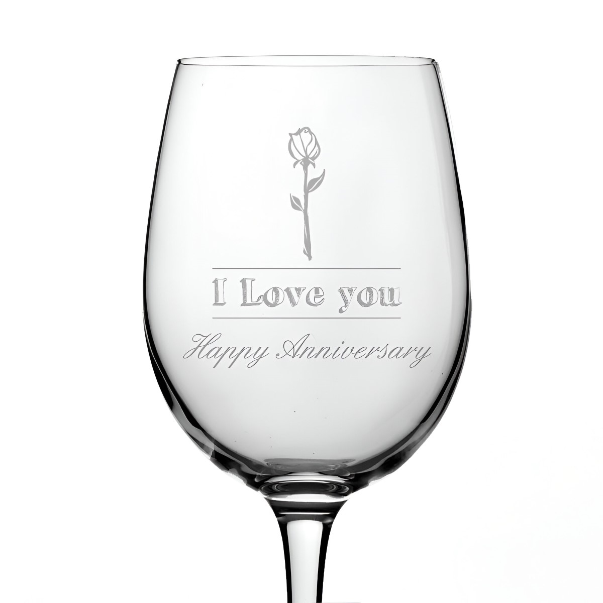 Personalised 'Rose Design' Wine Glass