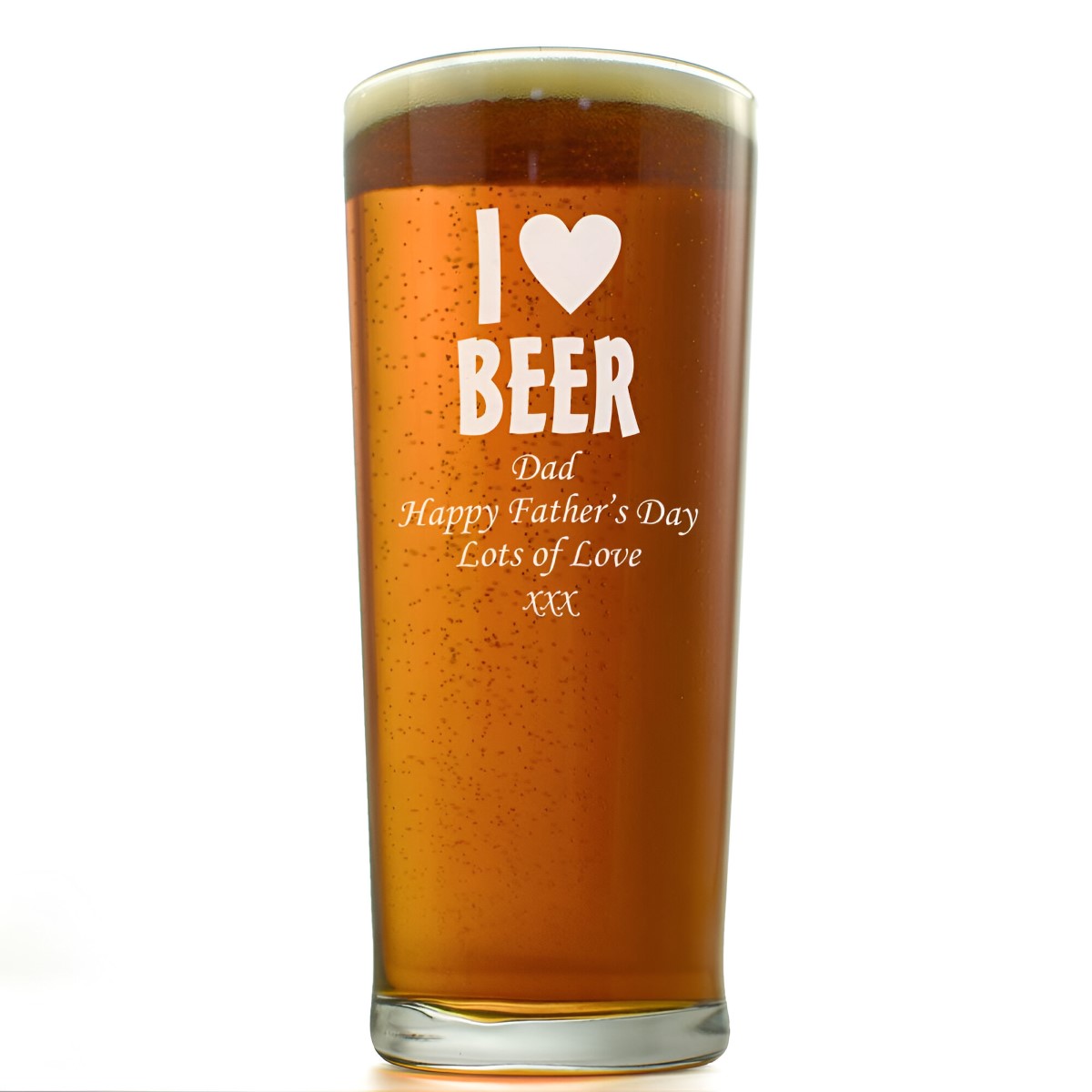 Personalised I Love Beer Pint Glass - Click Image to Close