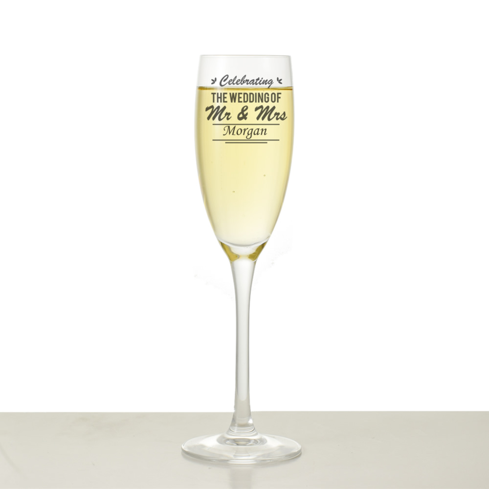 Personalised 'Celebrate The Wedding' Champagne Flute - Click Image to Close