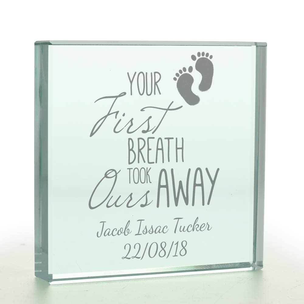 Personalised 'Your First Breath Took Ours Away' Token - Click Image to Close