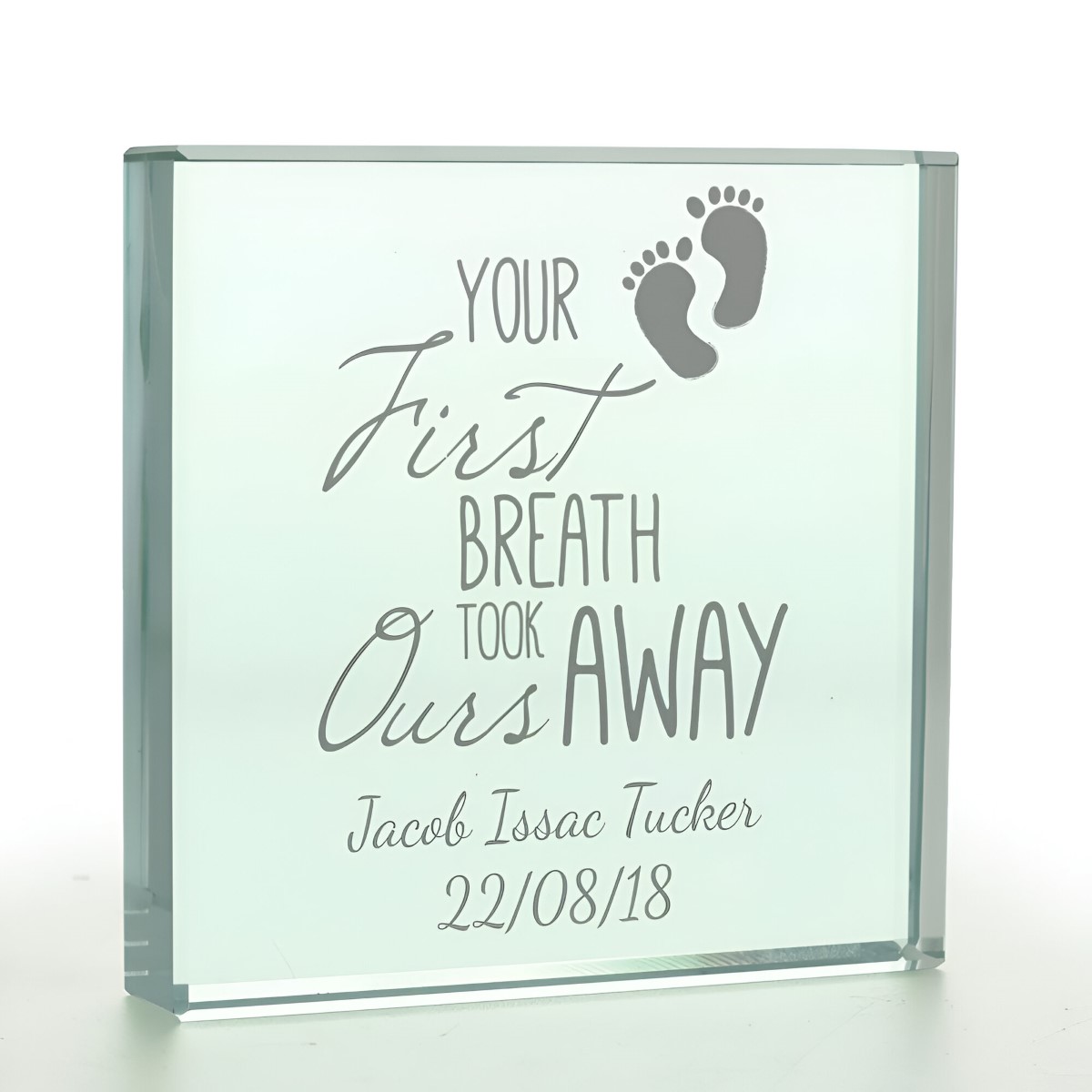 Personalised 'Your First Breath Took Ours Away' Token - Click Image to Close