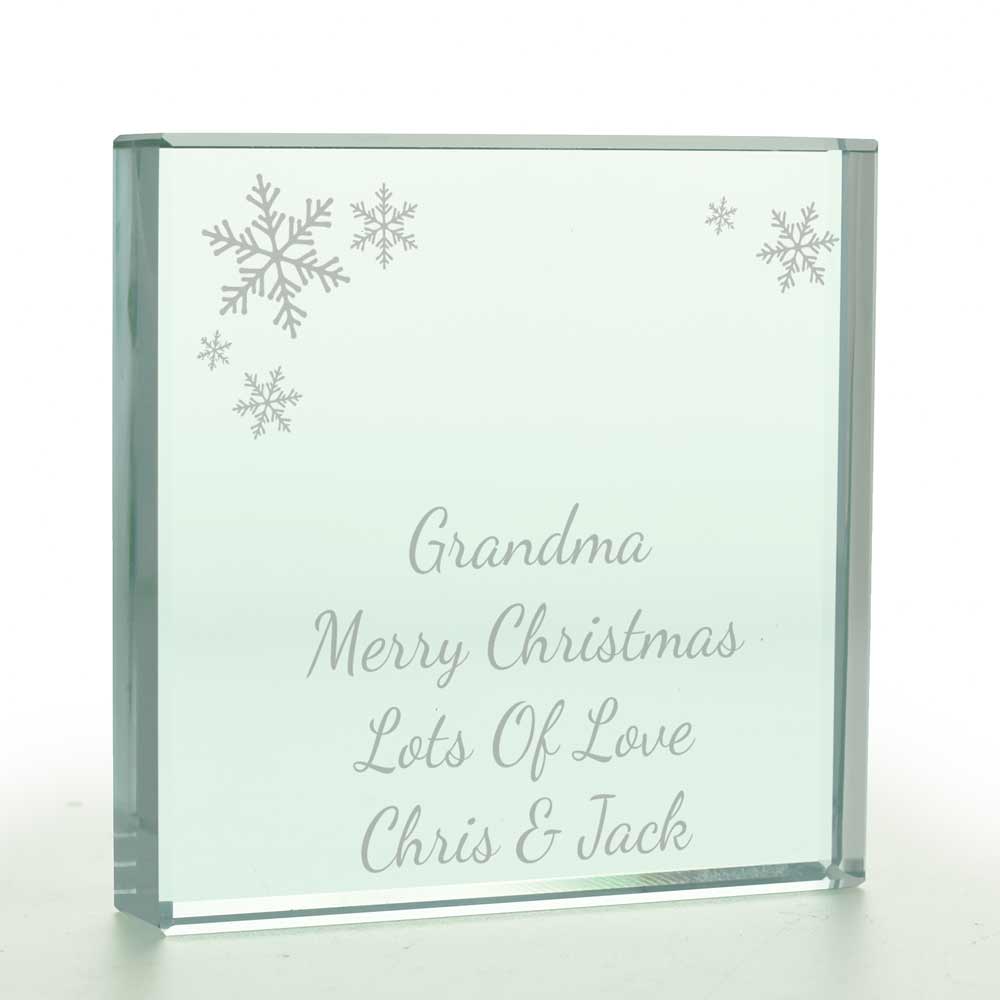 Personalised Snowflake Glass Token - Click Image to Close
