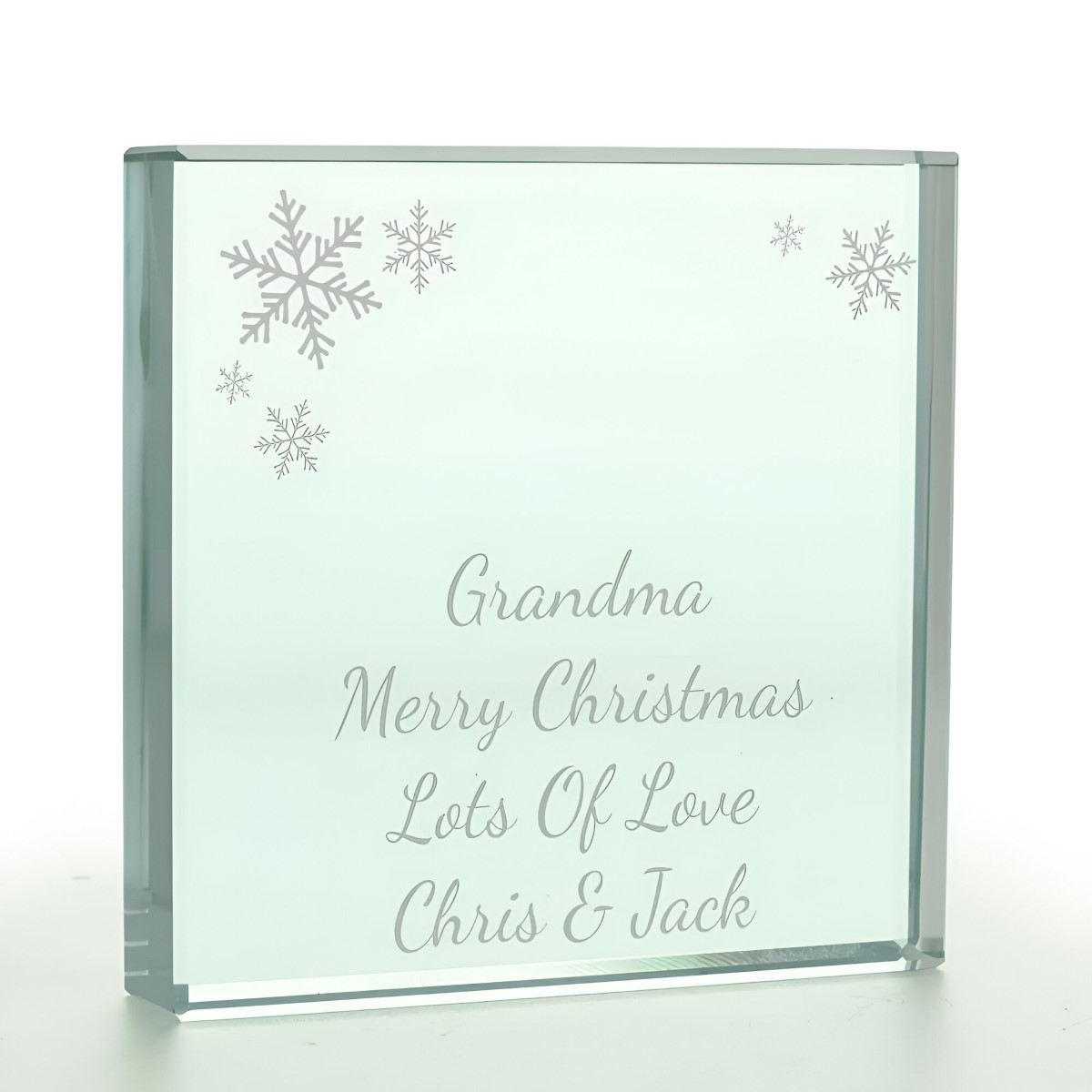 Personalised Snowflake Glass Token - Click Image to Close