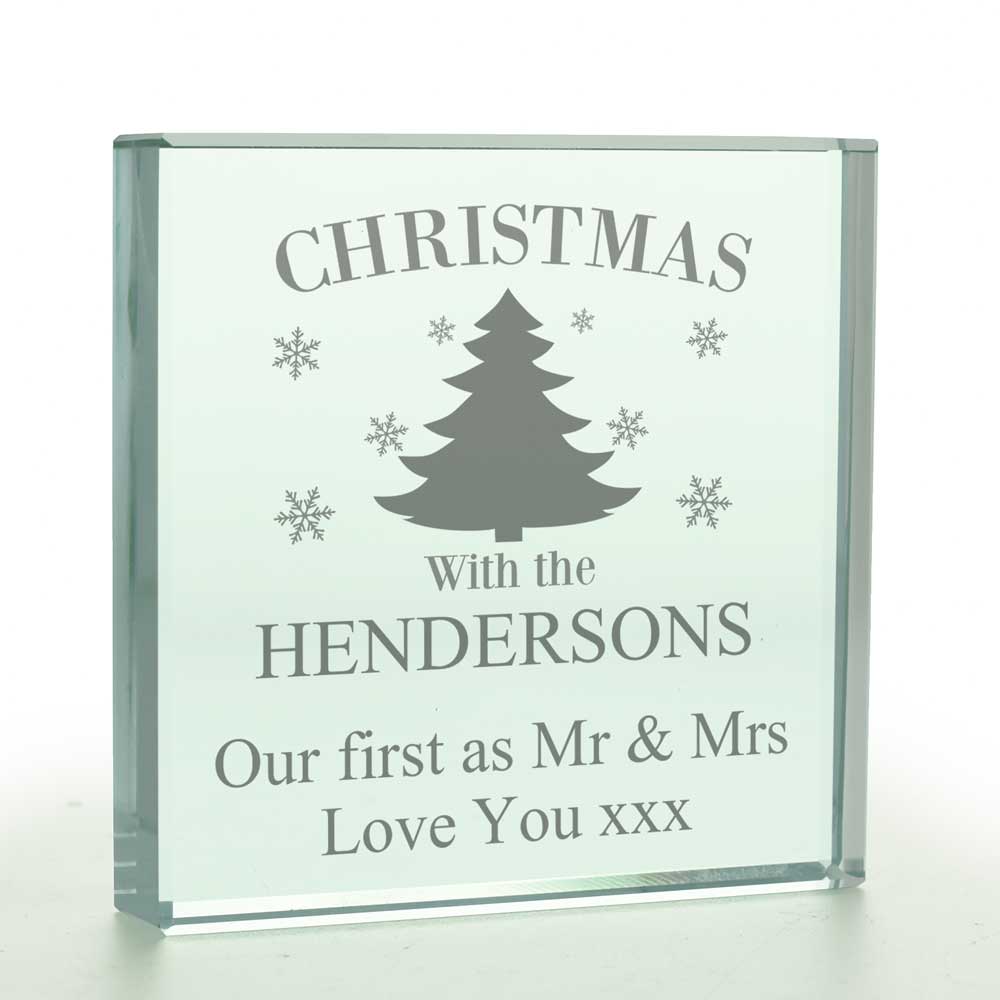 Personalised Christmas Family Glass Token - Click Image to Close