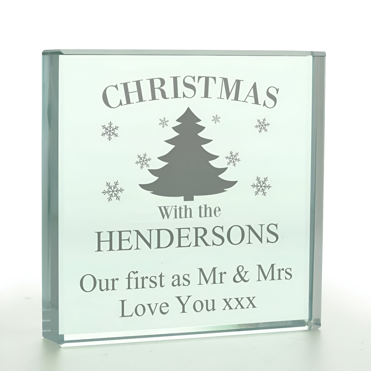 Personalised Christmas Family Glass Token - Click Image to Close