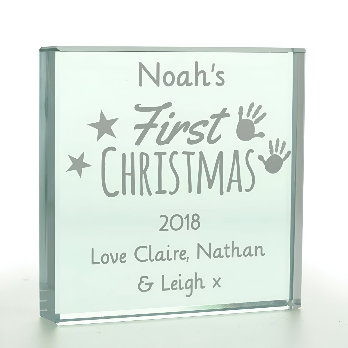 Personalised First Christmas Glass Token - Click Image to Close