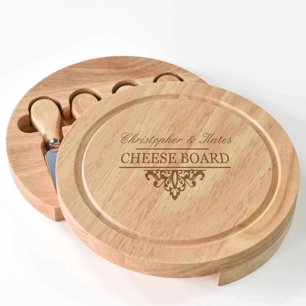 Personalised Filigree Wooden Cheese Board - Click Image to Close