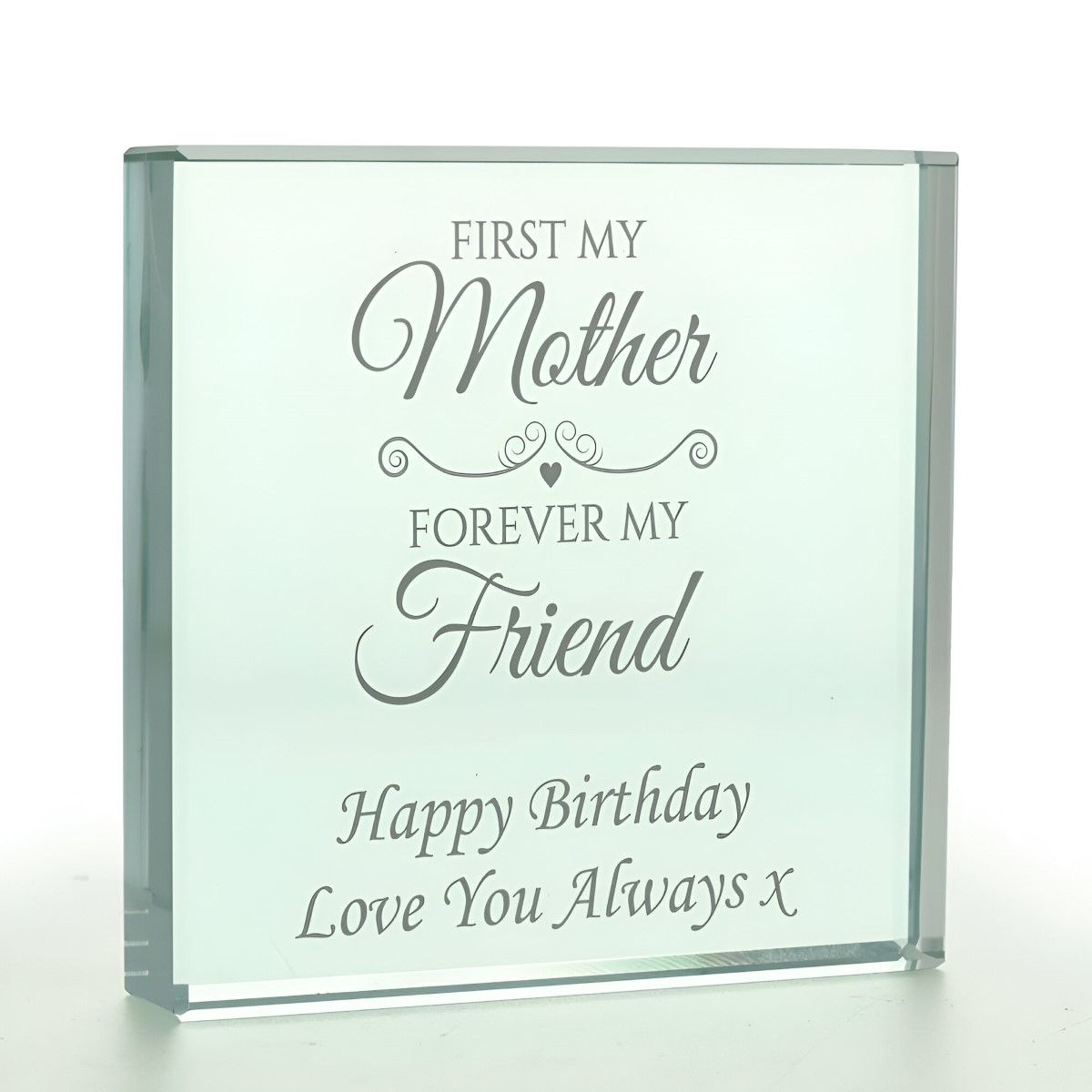 Personalised First My Mother Forever My Friend Glass Token - Click Image to Close