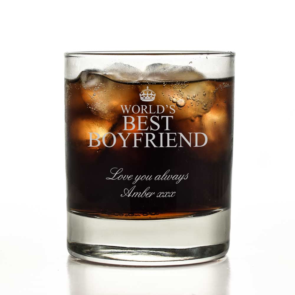 Large Personalised Whisky Glass Best Friend Thank You Gift Any Message Engraved 