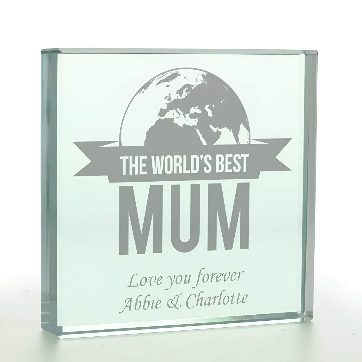 Personalised World's Best Mum Glass Token - Click Image to Close