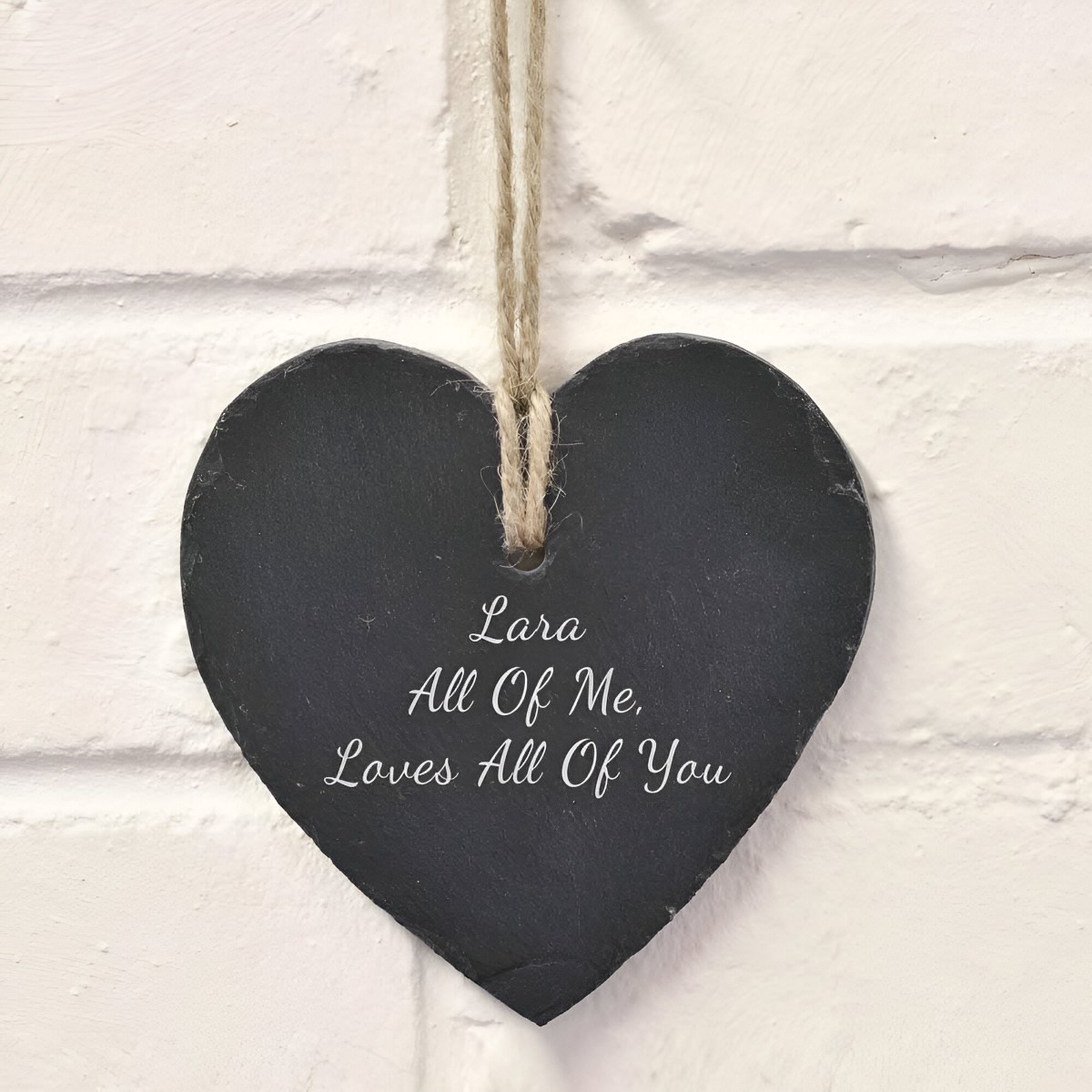 Personalised Slate Heart Hanging Keepsake Gift - Click Image to Close