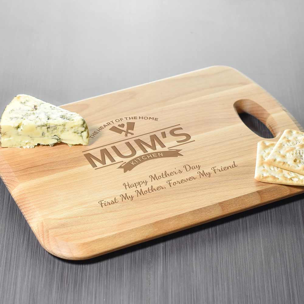 Personalised Wood Chopping Board - Mum's Kitchen - Click Image to Close