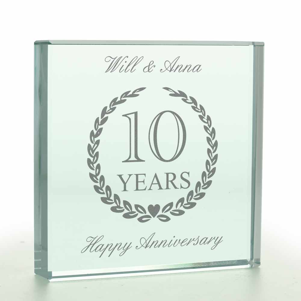 Personalised Wedding Anniversary Glass Token - Any Year - Click Image to Close