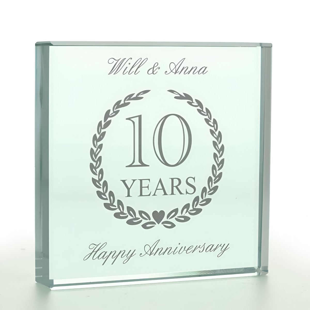 Personalised Wedding Anniversary Glass Token - Any Year - Click Image to Close