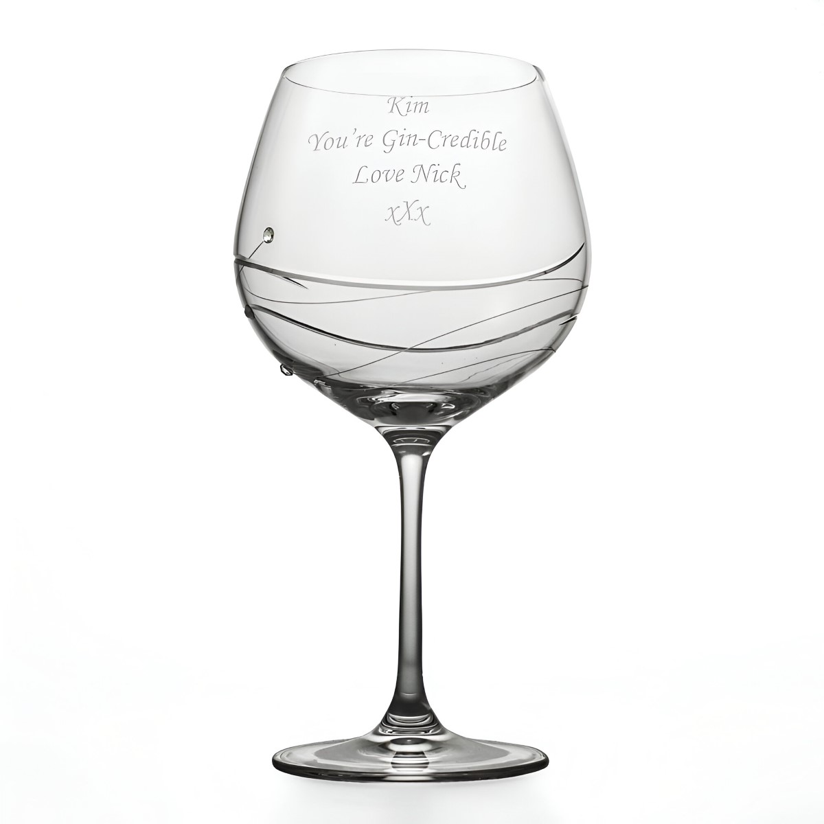 Personalised Gin Glass With Swarovski Elements - Click Image to Close