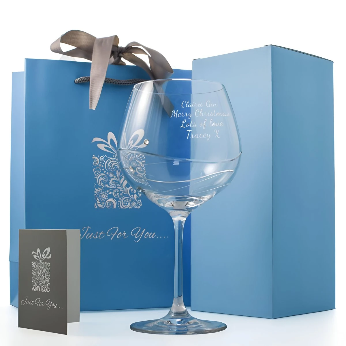 Personalised Gin Glass With Swarovski Elements Personalised Gin Glass With Swarovski Elements