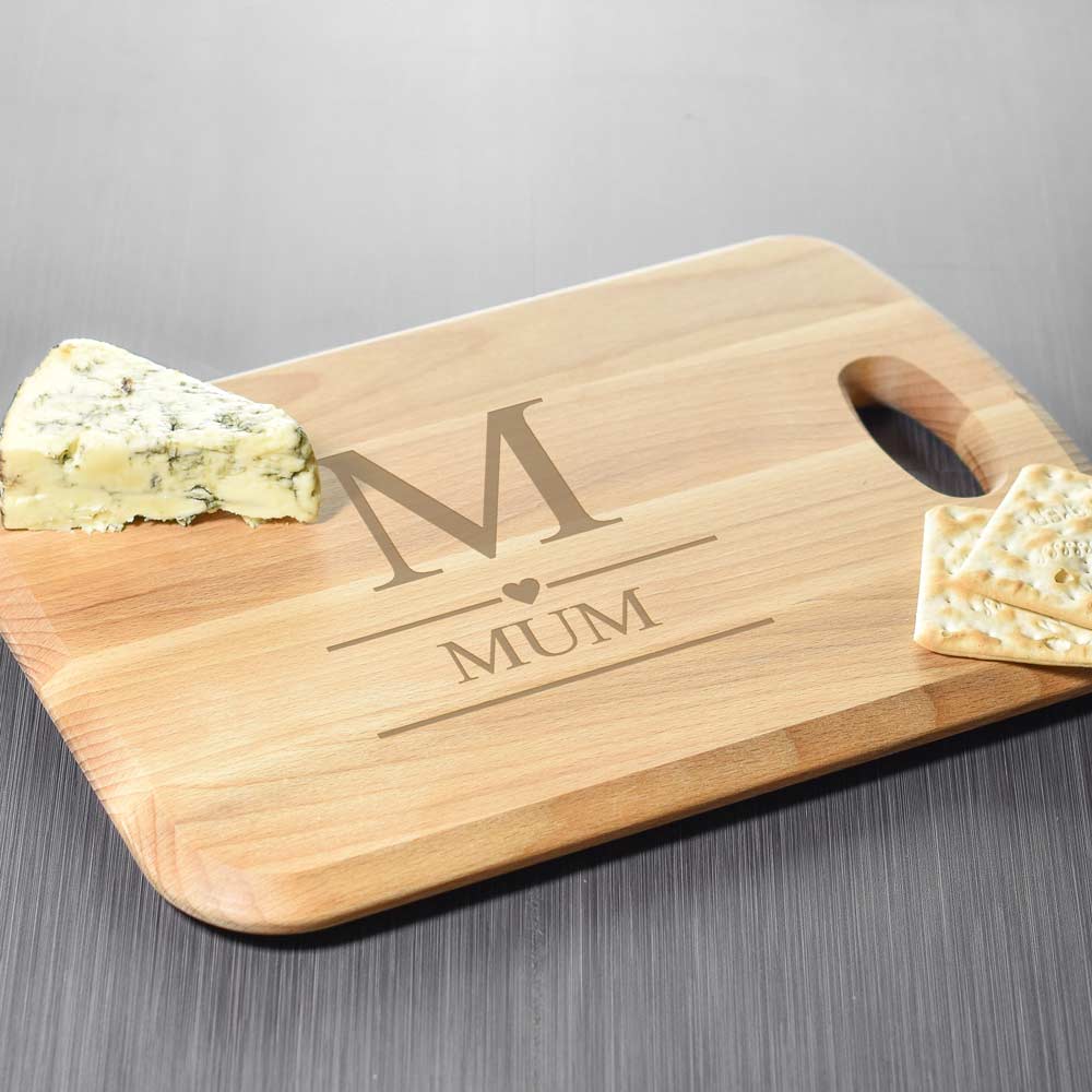 Personalised Wood Chopping Board Initial Design - Click Image to Close