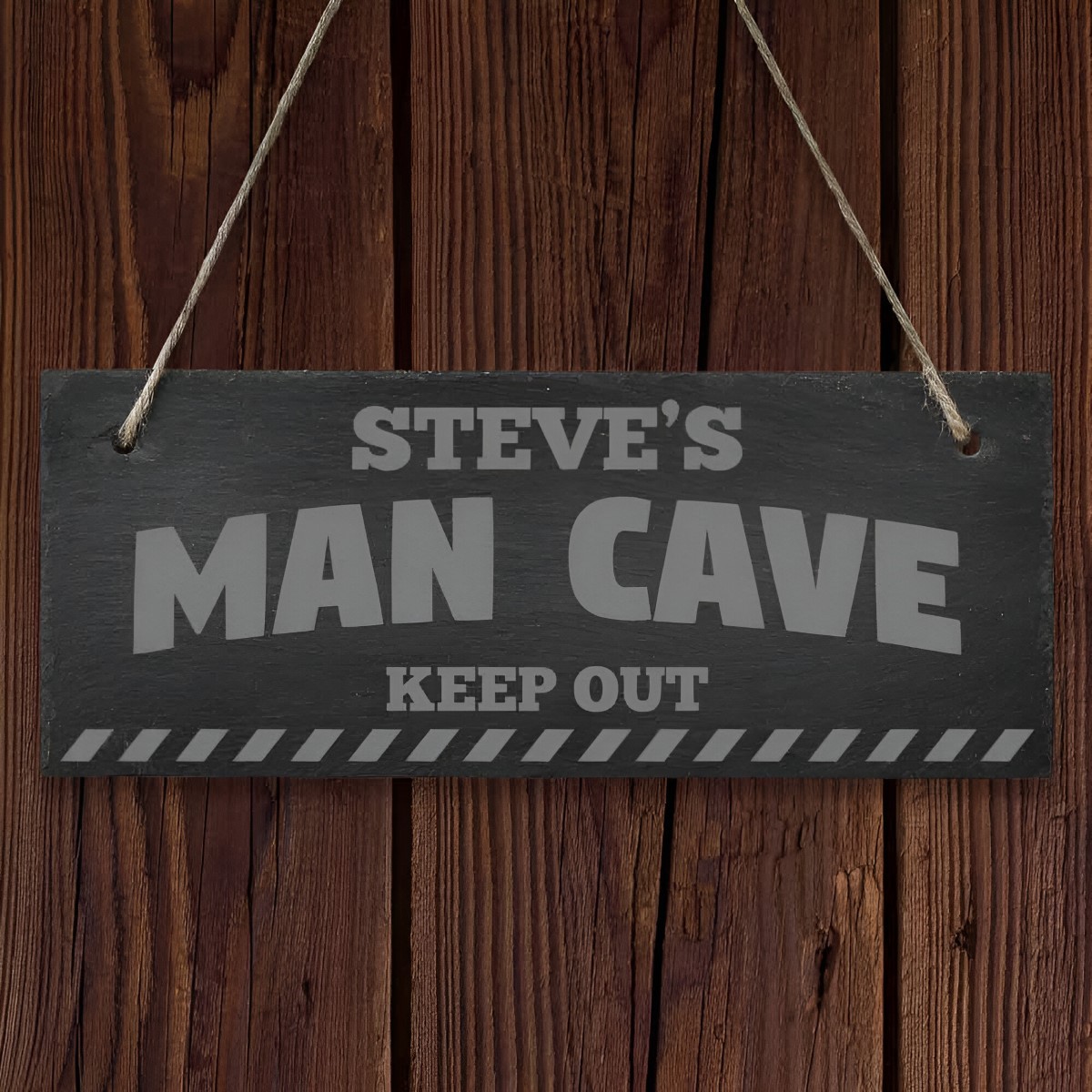 Personalised Hanging Slate Man Cave Sign - Click Image to Close