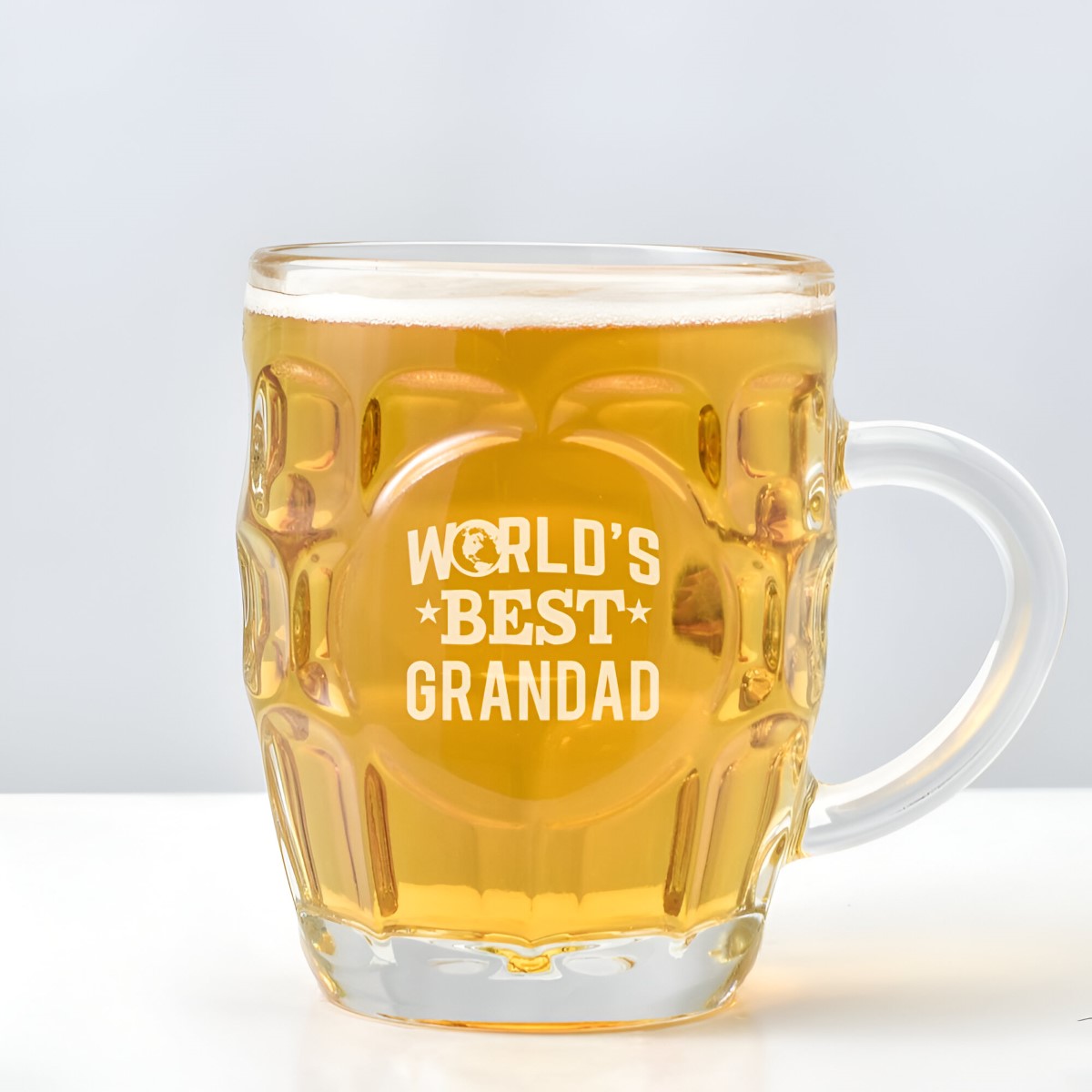 Personalised Traditional Dimple Pint Glass - Worlds Best - Click Image to Close