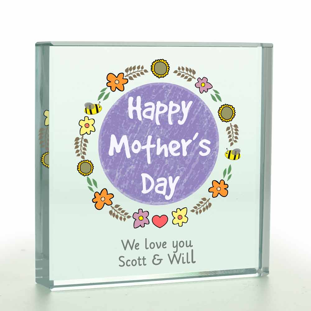 Personalised Happy Mother's Day Colour Glass Token - Click Image to Close