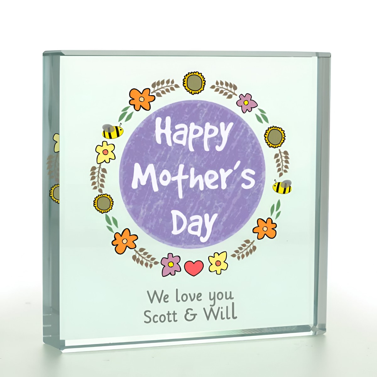 Personalised Happy Mother's Day Colour Glass Token - Click Image to Close