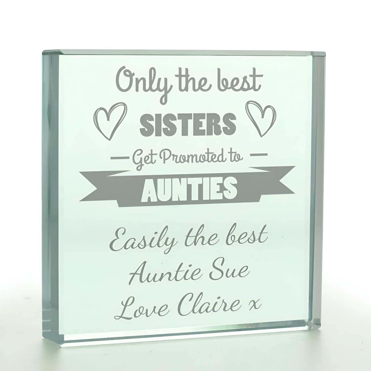 Personalised 'Only The Best Sisters Get Promoted' Glass Token - Click Image to Close