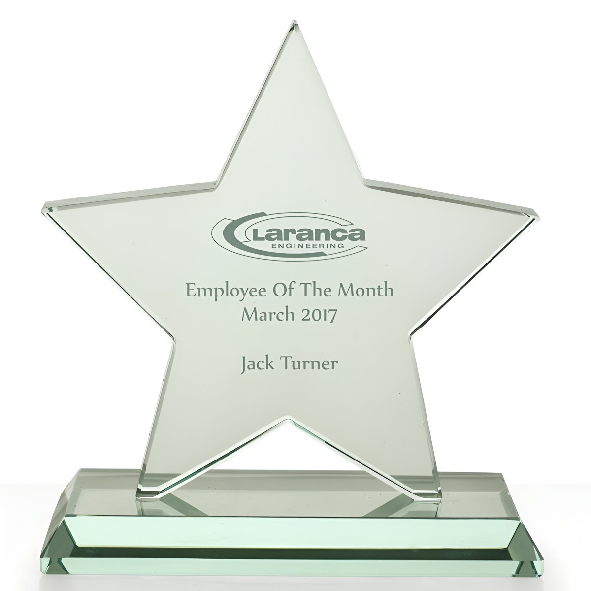 Personalised Glass Star Trophy Award
