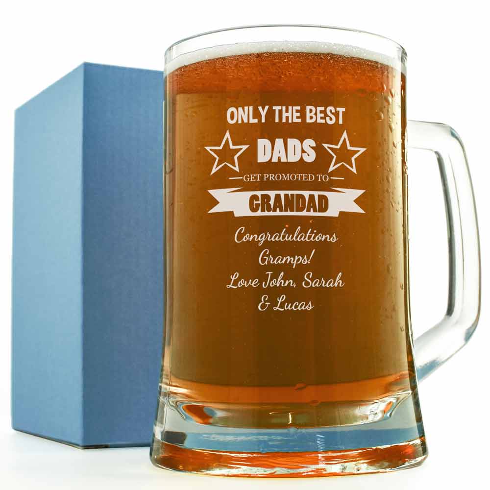 Personalised Pint Glass  Fathers Day Gift Dad Grandad Grampie Daddy Grandpa GTC 