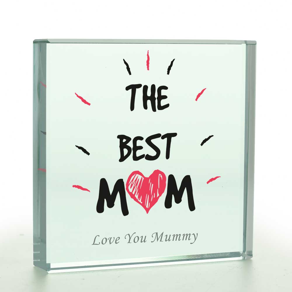 Personalised 'Best Mum' Glass Token - Click Image to Close