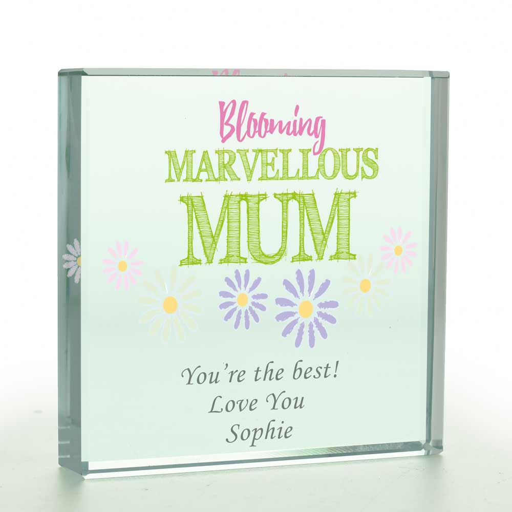 Personalised Bloomin' Marvellous Glass Token - Click Image to Close