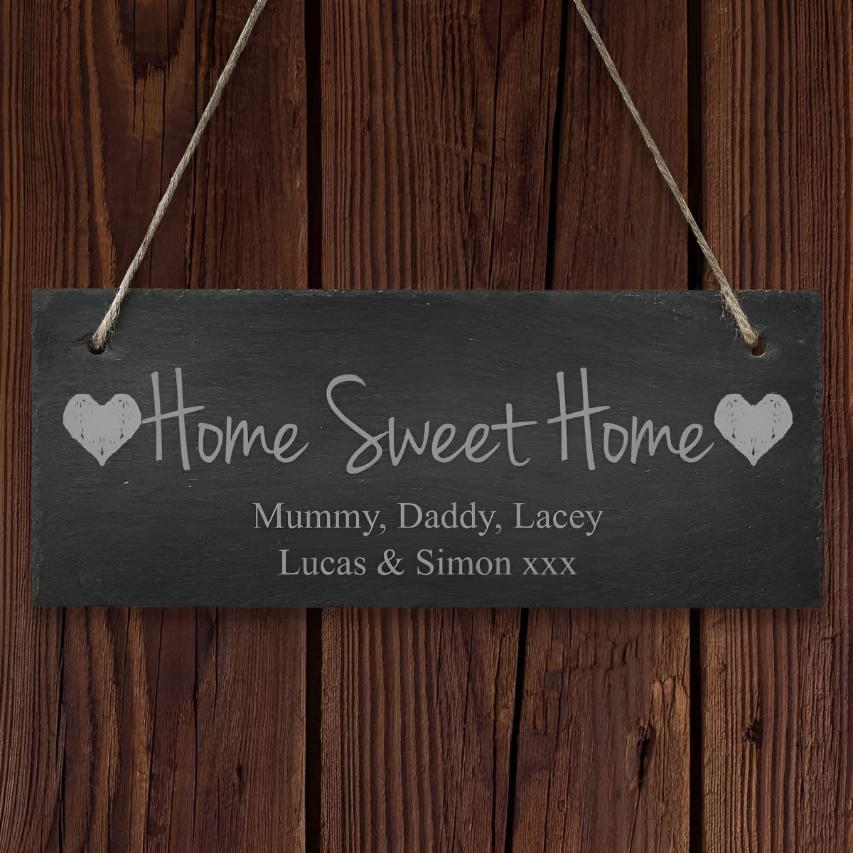 Personalised Hanging Slate Sign - Home Sweet Home - Click Image to Close