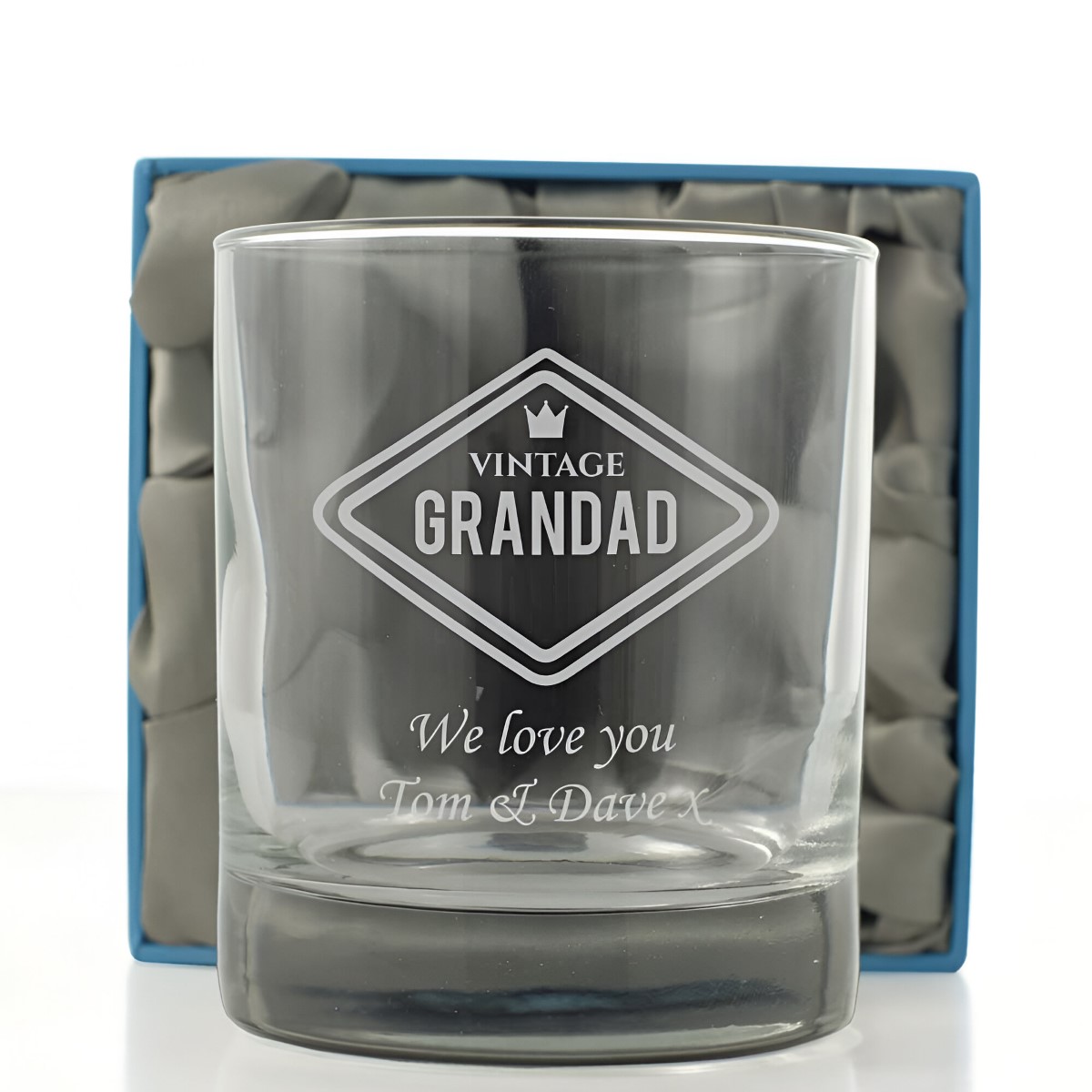 Personalised Vintage Grandad Glass Tumbler - Click Image to Close