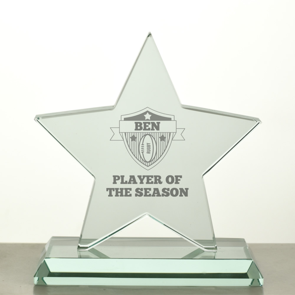 Personalised Rugby Star Award Trophy - Click Image to Close