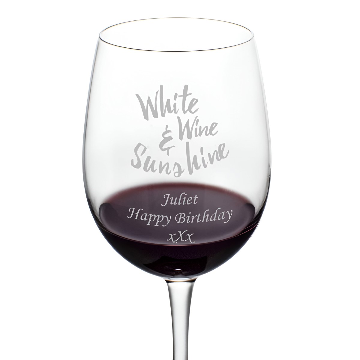 Personalised White Wine & Sunshine Wine Glass - Click Image to Close