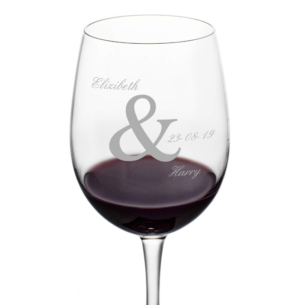 Personalised Married Couple Wine Glass - Click Image to Close
