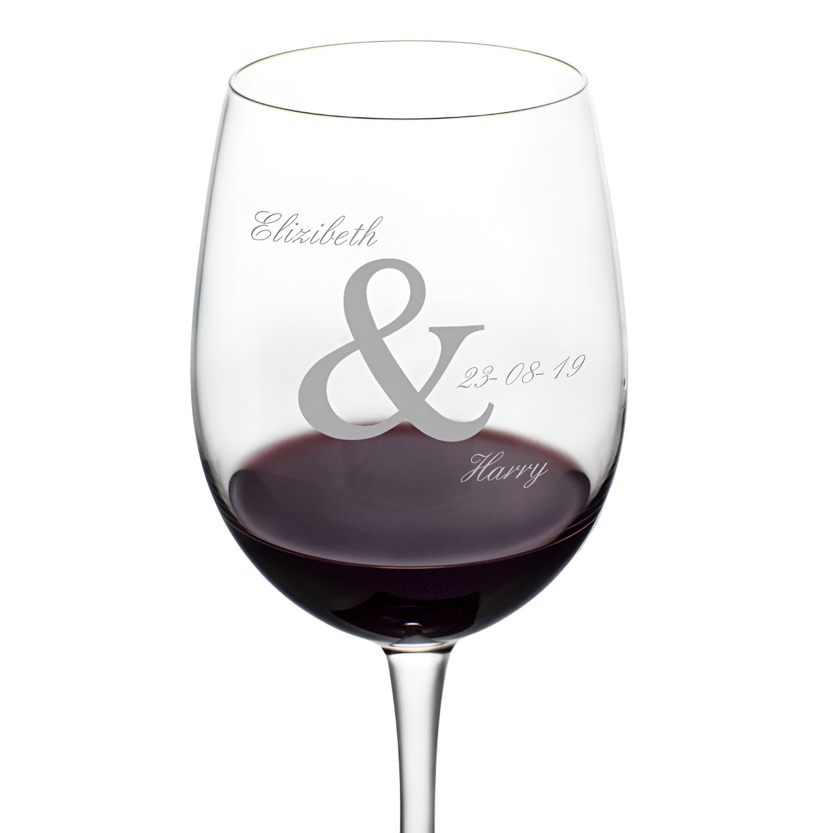 Personalised Married Couple Wine Glass - Click Image to Close