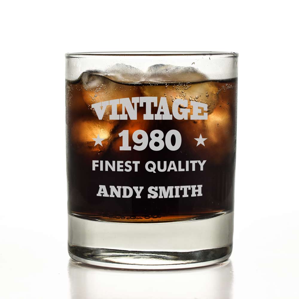 Personalised Vintage Finest Quality Glass Tumbler - Click Image to Close