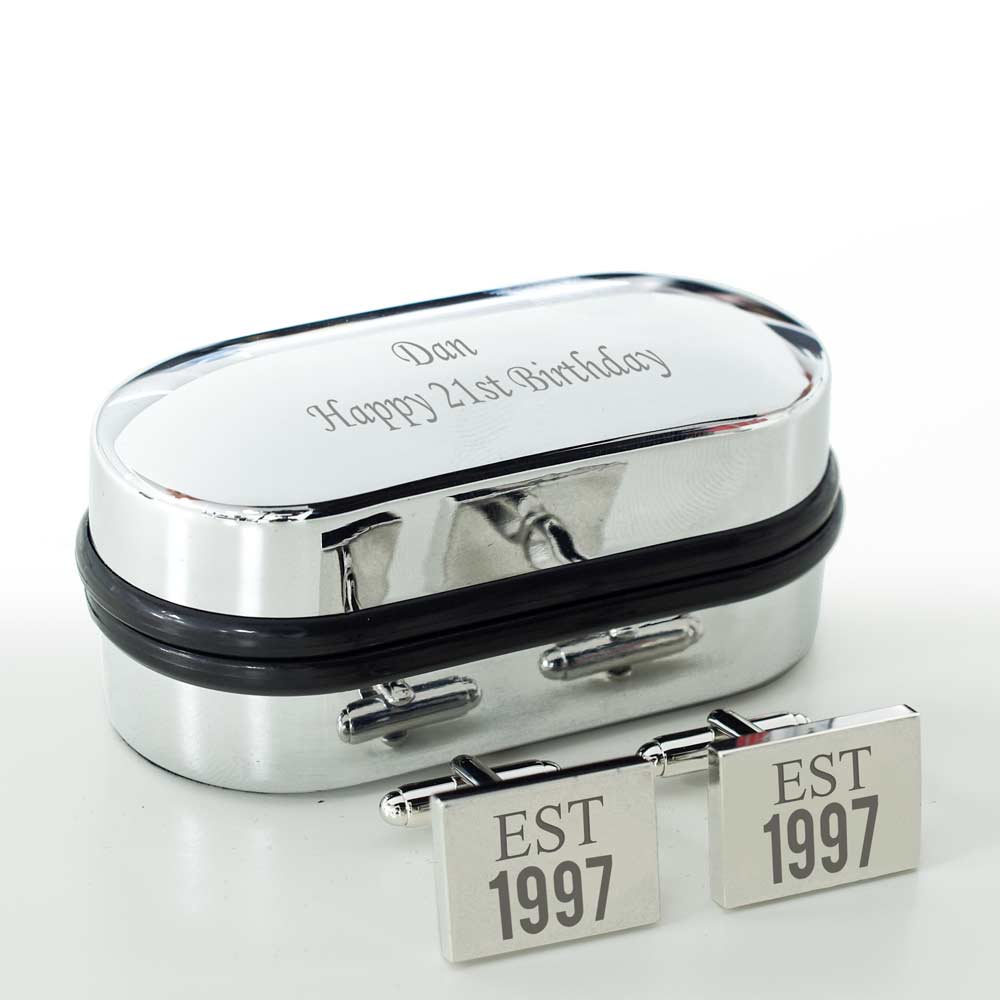 Personalised Established Square Cufflinks - Click Image to Close