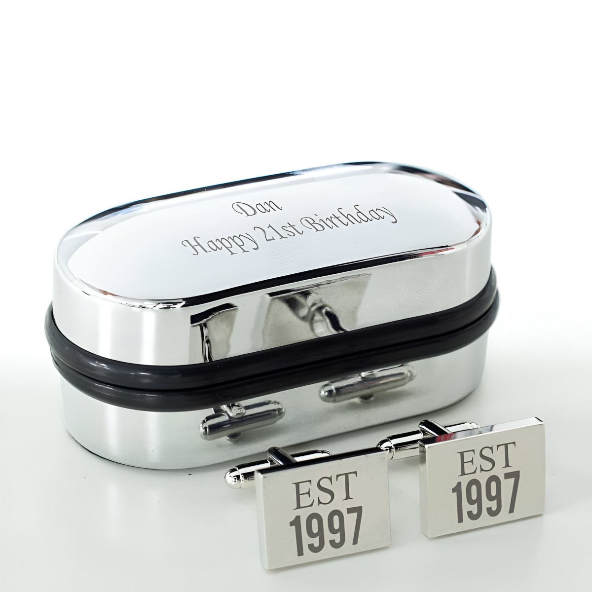 Personalised Established Square Cufflinks - Click Image to Close