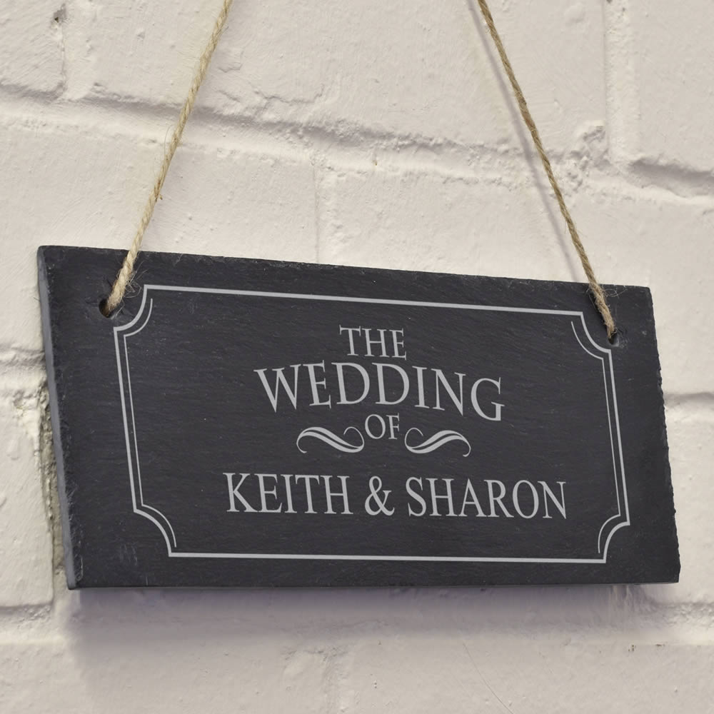 Personalised Wedding Day Slate Sign - Click Image to Close