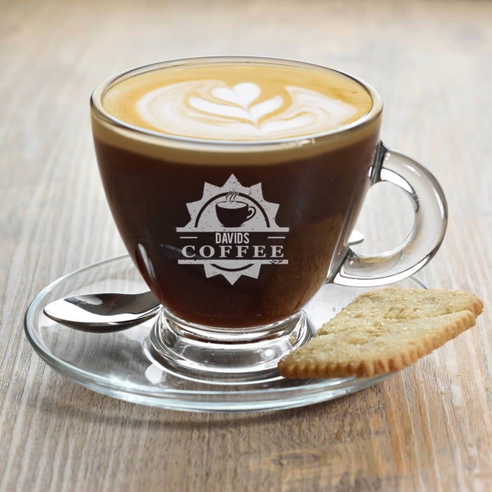 Personalised Coffee Cup Logo Cup And Saucer - Click Image to Close