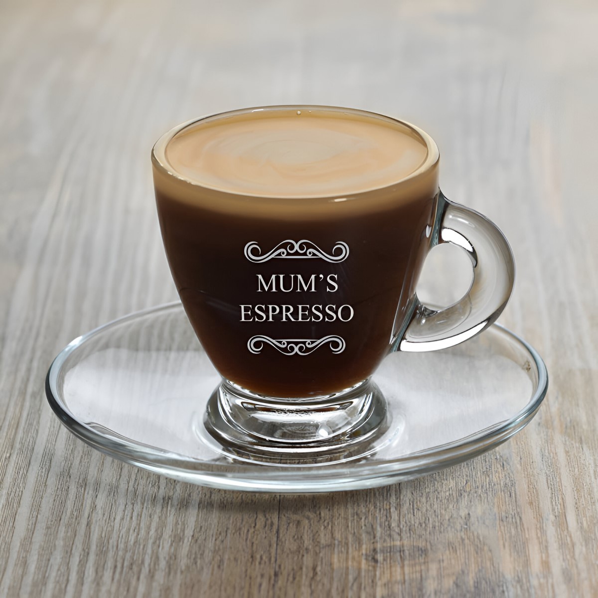 Personalised Filigree Espresso Glass - Click Image to Close