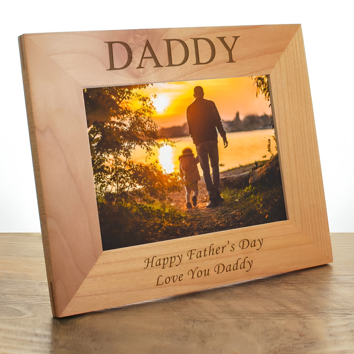 Personalised Daddy Wooden Photo Frame - Click Image to Close