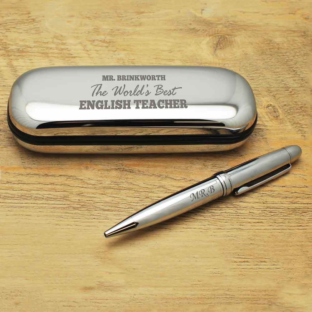 Personalised Silver Pen And Gift Box For The World's Best - Click Image to Close